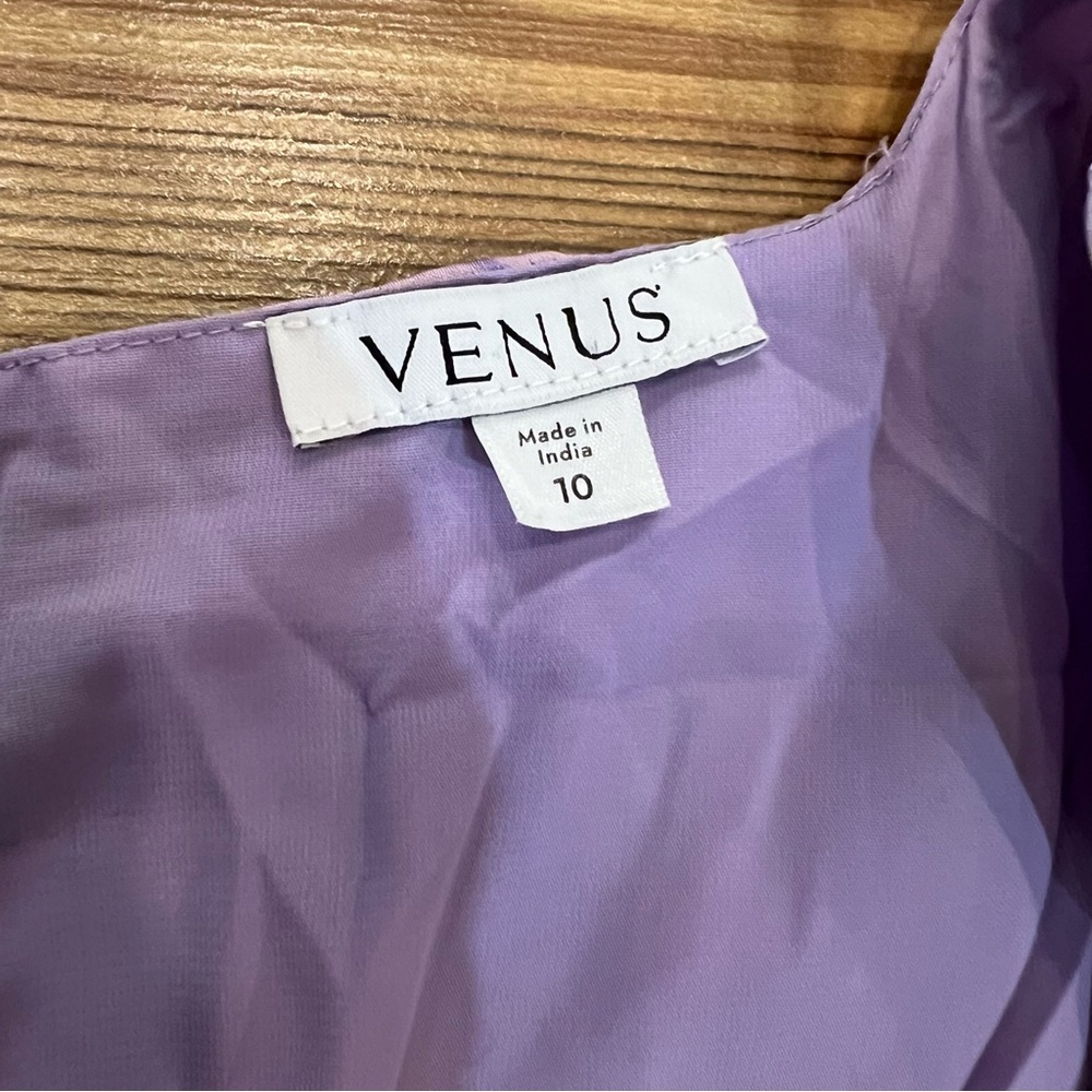VENUS Long Sleeve Floral Dress in Purple and Green - Picture 3 of 6